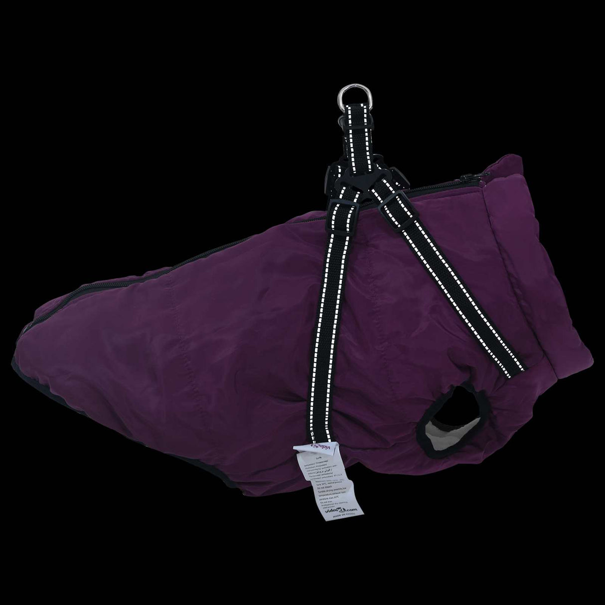 Dog Coat Purple L44 Fleece and Polyester