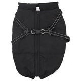 Dog Coat Black L44 Fleece and Polyester - Front View