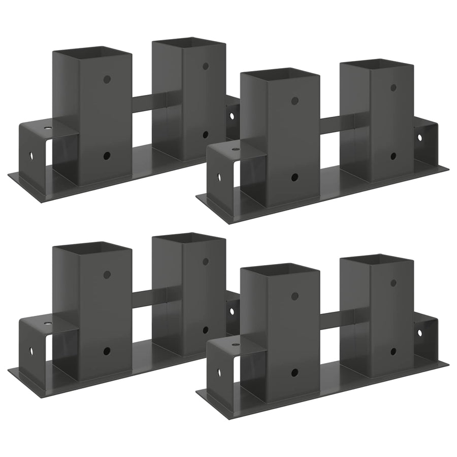 Firewood Stack Aid 4 pcs Anthracite 34 x 10 x 15 cm Steel