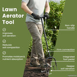 Lawn Aerator Tool Black 95 x 27 cm Plastic - 45-Degree Angle