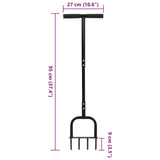Lawn Aerator Tool Black 95 x 27 cm Plastic - Rear View