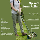 Lawn Roller Pull with Aerator Clamps Green 127.5 x 44 cm Steel - Top-Down View