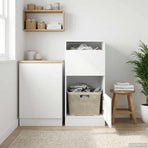 Laundry Cabinet White 50 x 68 x 102 cm Engineered wood, image 4