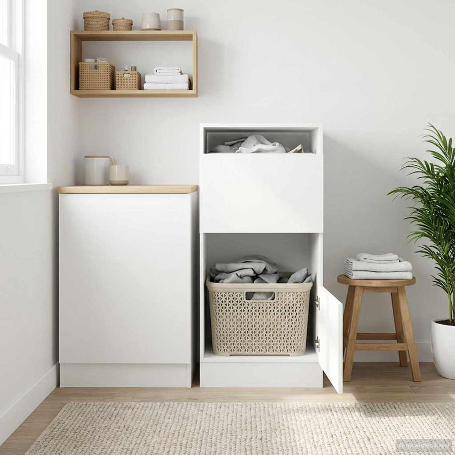 Laundry Cabinet White 50 x 68 x 102 cm Engineered wood, image 4