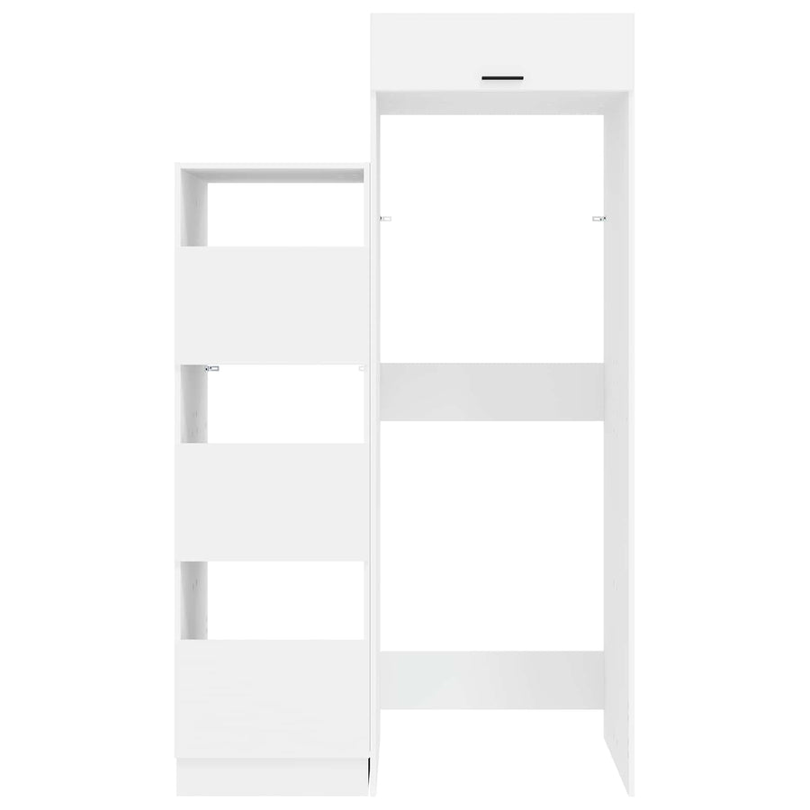 Laundry Cabinet Set with Storage 2 pcs White Engineered wood