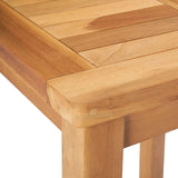 Bar Table Natural 60 x 60 x 105 cm Solid Teak - Rear View
