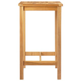 Bar Table Natural 60 x 60 x 105 cm Solid Teak - Side View
