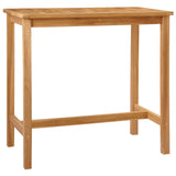Bar Table Natural 110 x 60 x 105 cm Solid Teak - Front View