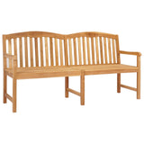 Handcarved Rose Bench 150 x 60 x 90 cm Solid Teak Wood Natural