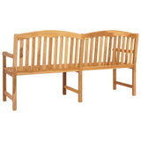 Handcarved Rose Bench 150 x 60 x 90 cm Solid Teak Wood Natural - 45-Degree Angle