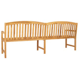 Handcarved Rose Bench 228 x 60 x 90 cm Solid Teak Wood Natural
