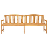 Handcarved Rose Bench 228 x 60 x 90 cm Solid Teak Wood Natural - Side View
