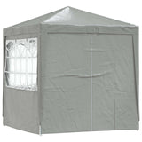 Party Tent Light Grey 200 x 200 x 240 cm PE and Steel - Side View