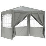 Party Tent Light Grey 250 x 250 x 240 cm PE and Steel - Front View