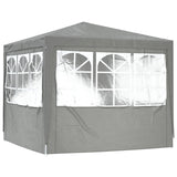 Party Tent Light Grey 250 x 250 x 240 cm PE and Steel - Rear View