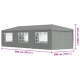 Party Tent 900 x 300 x 255 cm Light Grey PE and Steel - Extra Image