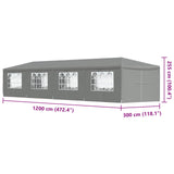 Party Tent 1200 x 300 x 255 cm Light Grey PE and Steel - Extra Image