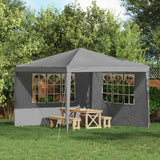 Party Tent Sidewall 2 pcs 300 x 195 cm Light Grey PE and Steel
