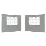 Party Tent Sidewall 2 pcs 300 x 195 cm Light Grey PE and Steel