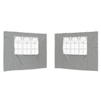 Party Tent Sidewall 2 pcs 300 x 195 cm Light Grey PE and Steel
