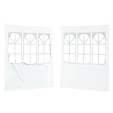 Party Tent Sidewall 2 pcs 200 x 195 cm White PE and Steel - Front View