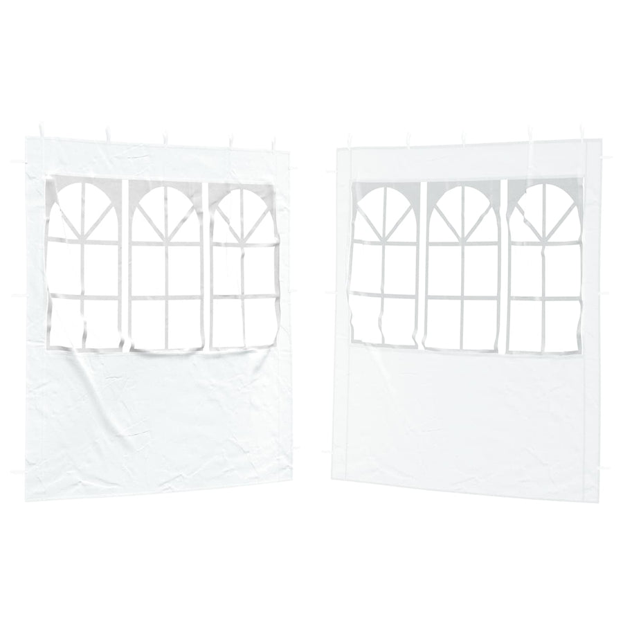 Party Tent Sidewall 2 pcs 200 x 195 cm White PE and Steel