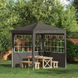 Party Tent Sidewall 2 pcs 200 x 195 cm Anthracite PE and Steel