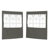 Party Tent Sidewall 2 pcs 200 x 195 cm Anthracite PE and Steel