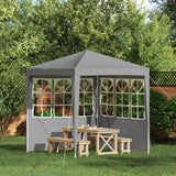 Party Tent Sidewall 2 pcs 200 x 195 cm Light Grey PE and Steel