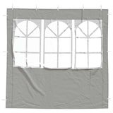 Party Tent Sidewall 2 pcs 200 x 195 cm Light Grey PE and Steel