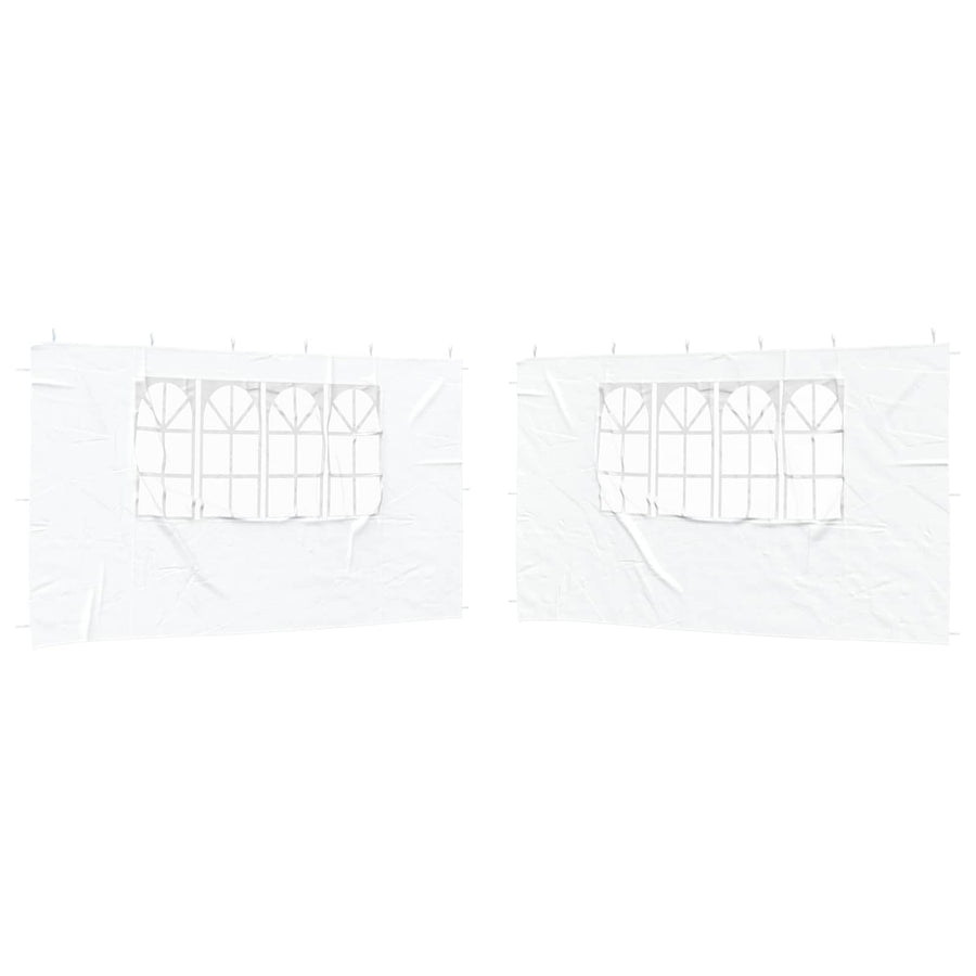 Party Tent Sidewall 2 pcs 400 x 195 cm White PE and Steel