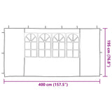 Party Tent Sidewall 2 pcs 400 x 195 cm White PE and Steel - Rear View