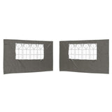Party Tent Sidewall 2 pcs 400 x 195 cm Anthracite PE and Steel - Front View