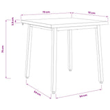 70 x 70 x 75 cm Solid Acacia Wood Natural and Black Square