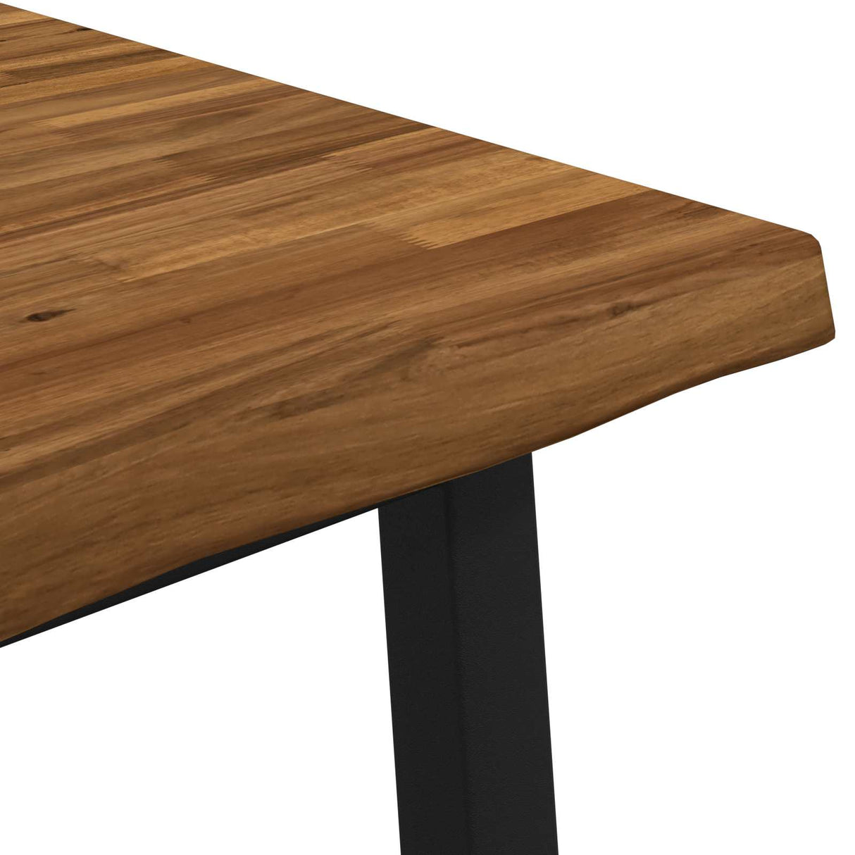 90 x 90 x 75 cm Solid Acacia Wood Natural and Black Square