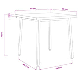 90 x 90 x 75 cm Solid Acacia Wood Natural and Black Square
