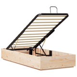 Ottoman Bed Frame Natural 90 x 190 cm Solid Pine Wood - 45-Degree Angle