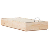 Ottoman Bed Frame Natural 90 x 190 cm Solid Pine Wood - Rear View