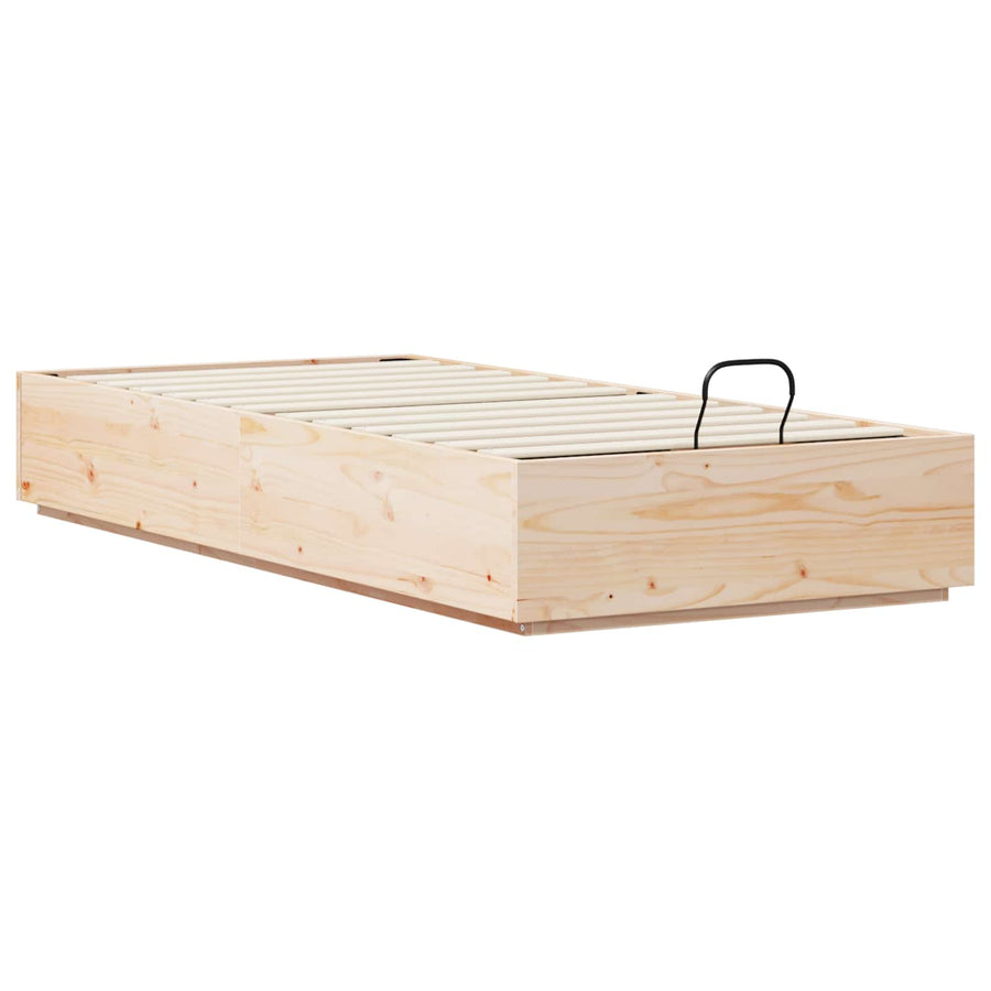 Ottoman Bed Frame with Storage Natural 90 x 190 cm