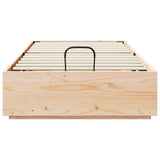 Ottoman Bed Frame Natural 90 x 190 cm Solid Pine Wood - Close-Up Angle