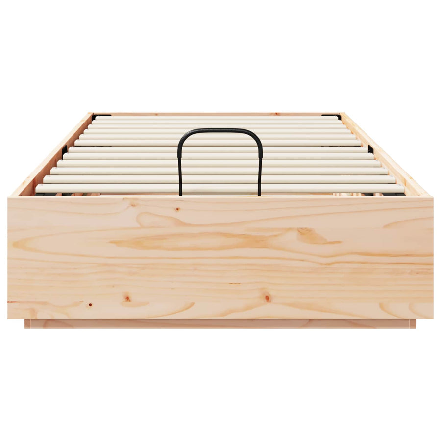 Ottoman Bed Frame with Storage Natural 90 x 190 cm