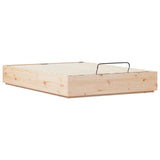 Ottoman Bed Frame Natural 135 x 190 cm Solid Pine Wood - Rear View