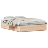 Ottoman Bed Frame Natural 135 x 190 cm Solid Pine Wood