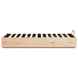 Ottoman Bed Frame Natural 135 x 190 cm Solid Pine Wood - Low Angle