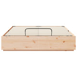 Ottoman Bed Frame Natural 150 x 200 cm Solid Pine Wood - Close-Up Angle