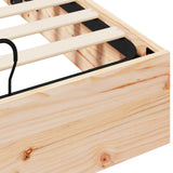 Ottoman Bed Frame with Storage Natural 135 x 190 cm - Low Angle