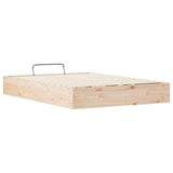 Ottoman Bed Frame with Storage Natural 135 x 190 cm - Close-Up Angle