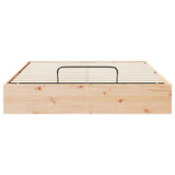 Ottoman Bed Frame with Storage Natural 135 x 190 cm - 45-Degree Angle