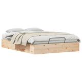 Ottoman Bed Frame with Storage Natural 135 x 190 cm