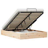 Ottoman Bed Frame with Storage Natural 150 x 200 cm - Front View